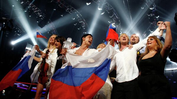 Dima Bilan de Rusia después de ganar el Festival de la Canción de Eurovisión en Belgrado el 24 de mayo de 2008 (archivo) - Sputnik Mundo