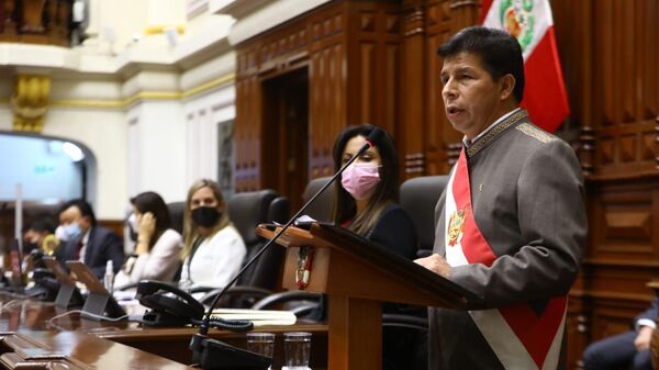 El expresidente Pedro Castillo ante el Congreso de Perú - Sputnik Mundo