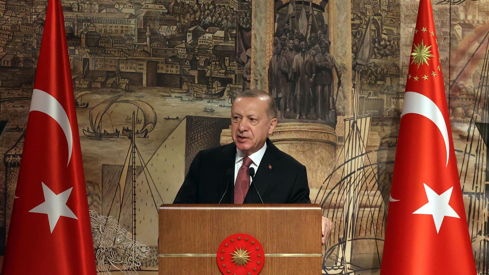 Recep Tayyip Erdogan, el presidente de Turquía, durante las negociaciones entre Rusia y Ucrania - Sputnik Mundo, 1920, 29.04.2023