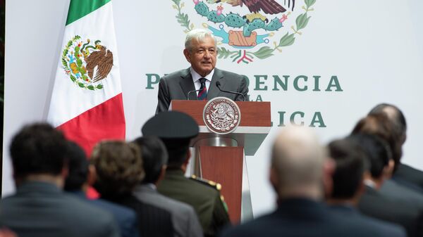 El presidente mexicano Andrés Manuel López Obrador durante su mensaje por los 100 días de su Cuarto Año de Gobierno - Sputnik Mundo