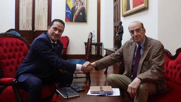 Reunión del canciller de Venezuela, Carlos Faría, con el canciller designado de Colombia, Álvaro Leyva - Sputnik Mundo