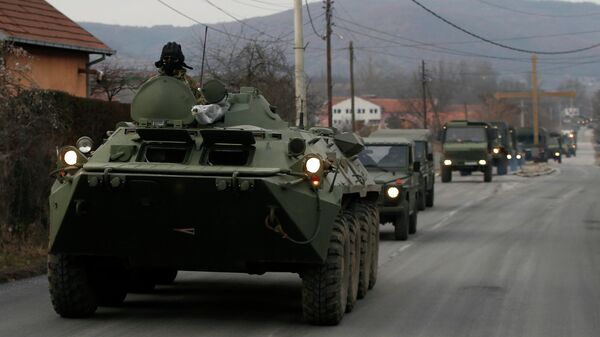 Un convoy de la OTAN en Kosovo (referencial) - Sputnik Mundo