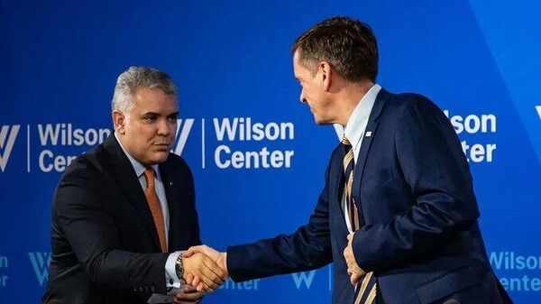 Iván Duque, expresidente de Colombia y Mark Andrew Green, director ejecutivo del Wilson Center - Sputnik Mundo