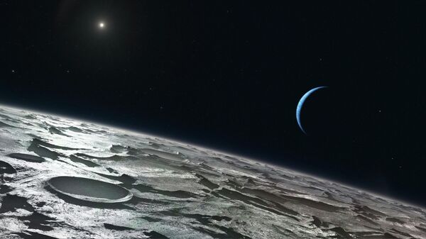 Вид с Тритона на Нептун в представлении художника - Sputnik Mundo