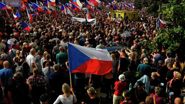 Protestas en Praga, República Checa - Sputnik Mundo
