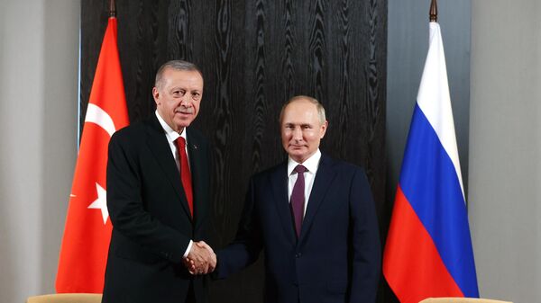 El presidente turco, Recep Tayyip Erdogan, y el presidente ruso, Vladímir Putin - Sputnik Mundo