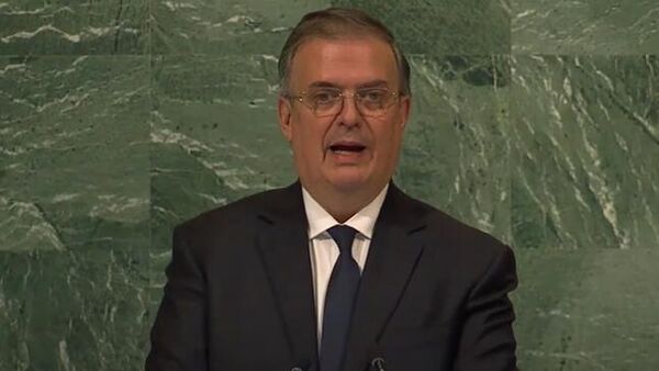 El canciller mexicano Marcelo Ebrard durante la Asamblea General de la ONU, el 22 de septiembre de 2022 - Sputnik Mundo