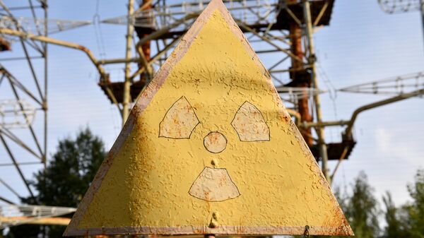 Señal de radiación en la zona de exclusión de la central nuclear de Chernóbil. - Sputnik Mundo