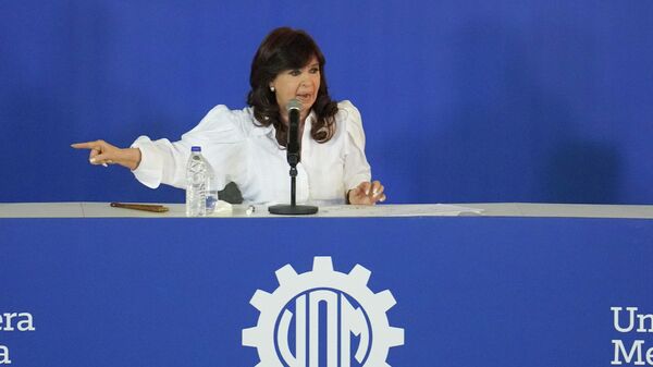 La vicepresidenta de Argentina, Cristina Fernández de Kirchner, durante su primer discurso desde el atentado en su contra el 2 de septiembre - Sputnik Mundo