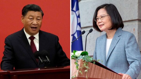 El mandatario chino, Xi Jinping, y  la presidenta de Taiwán, Tsai Ing-wen - Sputnik Mundo