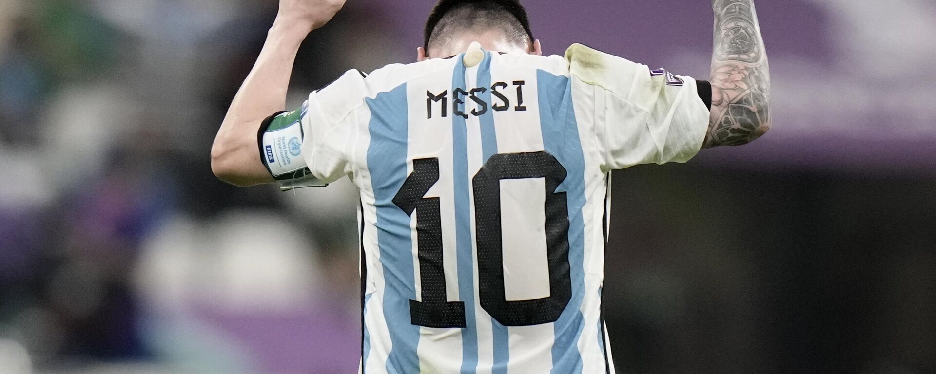 Lionel Messi reacciona al pitido final del partido de fútbol del entre Argentina y México, 26 de noviembre de 2022 - Sputnik Mundo, 1920, 14.12.2022