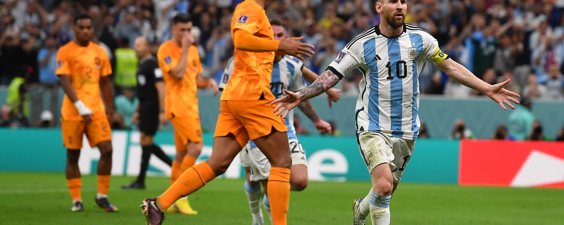 Lionel Messi frente a Países Bajos, cuartos de final Catar 2022 - Sputnik Mundo, 1920, 13.12.2022