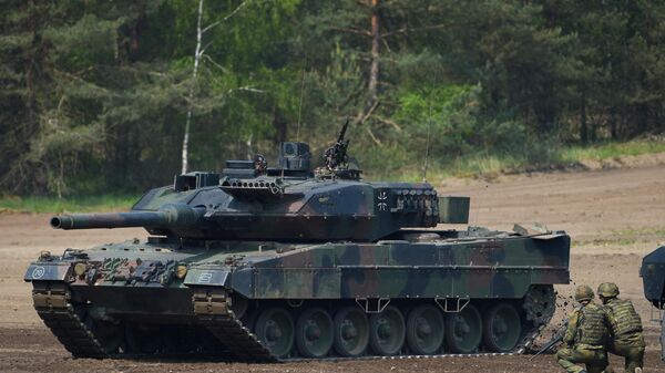 Tanque de combate principal Leopard 2 A7 de las fuerzas armadas alemanas (imagen referencial) - Sputnik Mundo