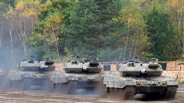 Tanque de combate principal Leopard 2 A7 de las fuerzas armadas alemanas  - Sputnik Mundo