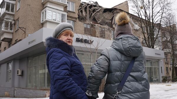 Consecuencias del bombardeo ucraniano en Donetsk, 4 de febrero de 2023  - Sputnik Mundo