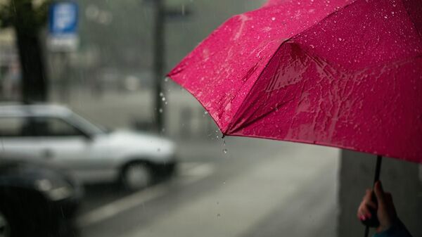 Una persona con paraguas bajo la lluvia. Imagen referencial - Sputnik Mundo