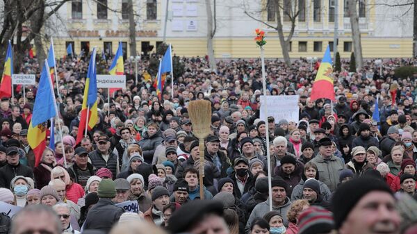 Las protestas contra el nuevo Gobierno en Chisináu, Moldavia - Sputnik Mundo