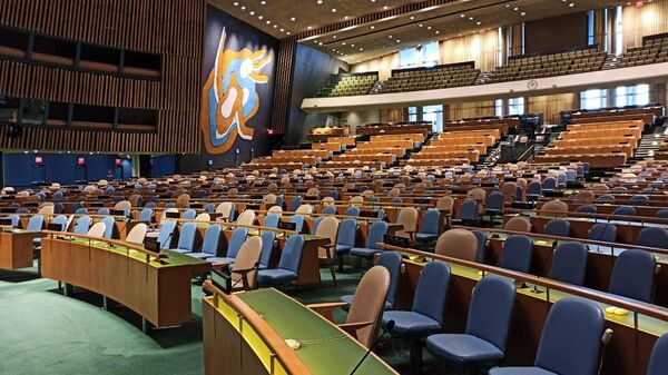 La sala de conferencias de la sede de las Naciones Unidas en Nueva York. - Sputnik Mundo