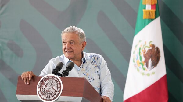 El presidente de México, Andrés Manuel López Obrador, desde la capital de Chiapas, Tuxtla Gutiérrez - Sputnik Mundo