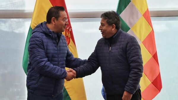 El presidente de Bolivia, Luis Arce, y el vicepresidente del Estado Plurinacional de Bolivia, David Choquehuanca - Sputnik Mundo