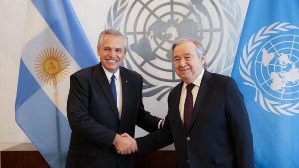 El presidente Alberto Fernández y el secretario general de la Organización de las Naciones Unidas (ONU), António Guterres - Sputnik Mundo