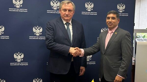 El ministro de Energía de Rusia, Nikolái Shulguinov y el ministro de Petróleo de Venezuela, Rafael Tellechea - Sputnik Mundo