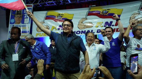 Кандидат в президенты Fernando Villavicencio на ралли в Эквадоре - Sputnik Mundo