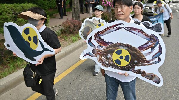Las protestas contra la decisión de Tokio de verter el agua de Fukushima - Sputnik Mundo