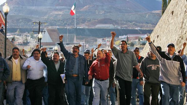Trabajadores mineros mexicanos en huelga (archivo) - Sputnik Mundo