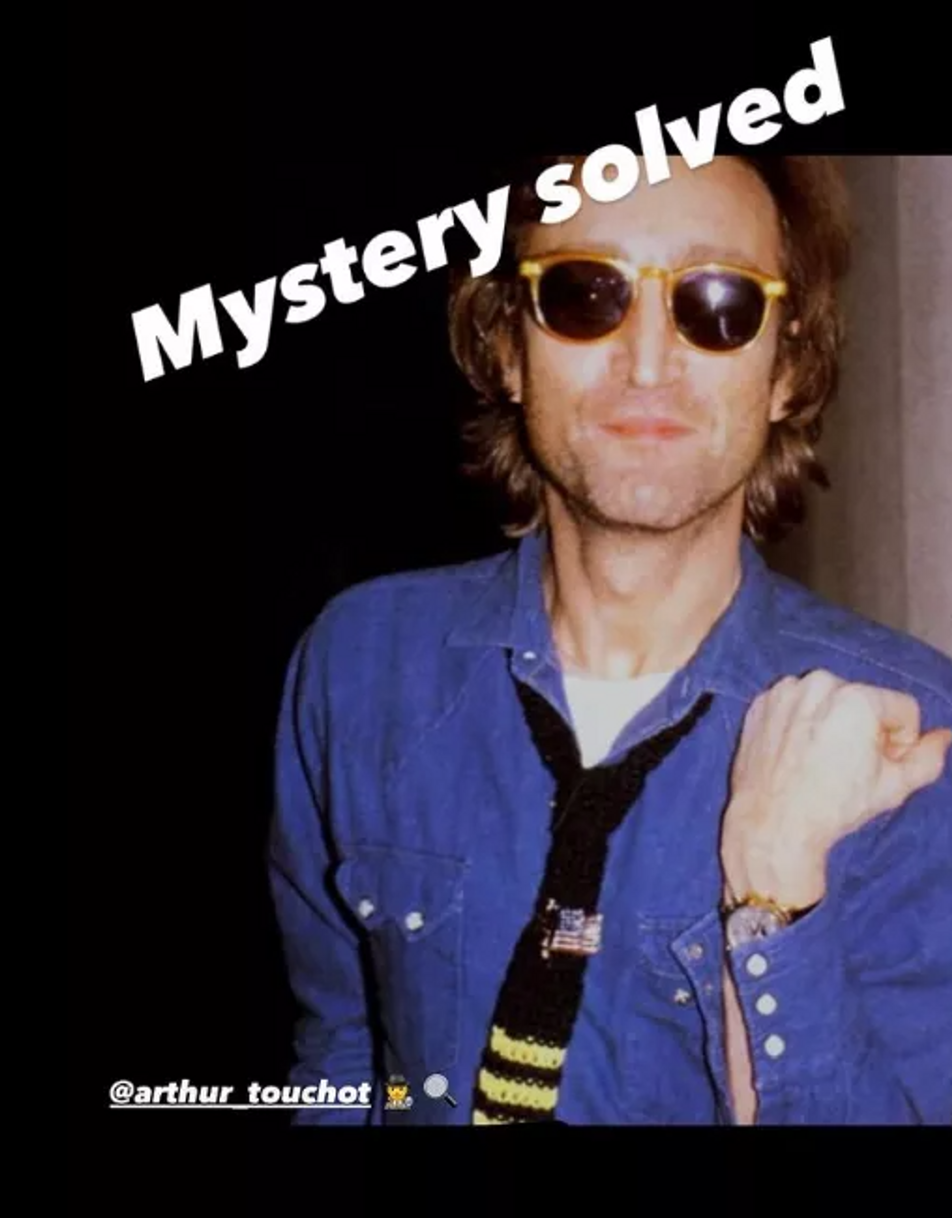 Captura de pantalla de una publicación en las redes sociales del ejecutivo de Phillips y especialista en relojes Arthur Touchot en la que aparece una fotografía del cofundador de The Beatles, John Lennon. Captura de pantalla de una publicación en las redes sociales del ejecutivo de Phillips y especialista en relojes Arthur Touchot en la que aparece una fotografía del cofundador de The Beatles, John Lennon. - Sputnik Mundo, 1920, 10.09.2023