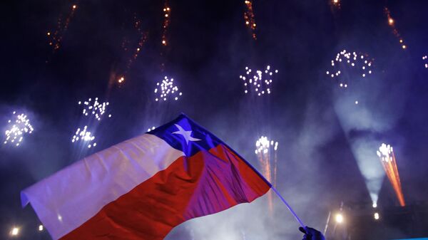 La bandera chilena durante los Juegos Panamericanos  - Sputnik Mundo