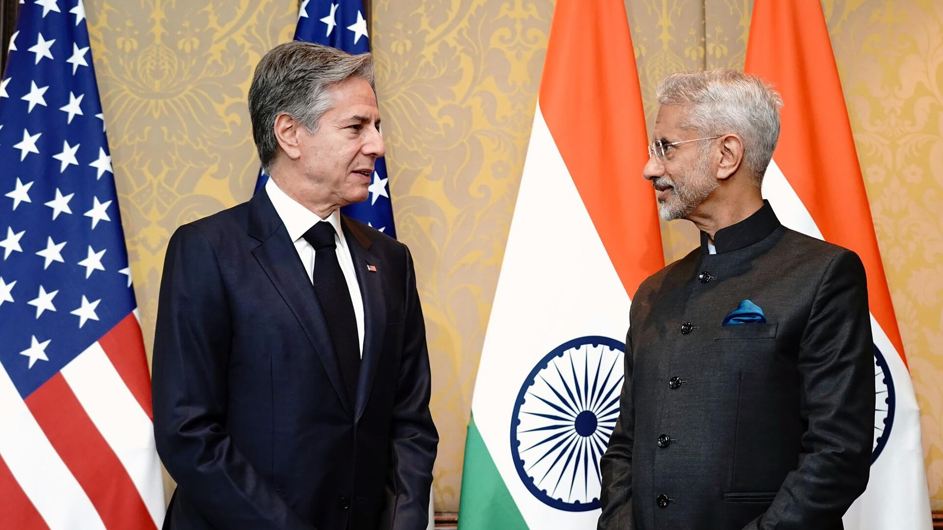 El Secretario de Estado estadounidense Antony Blinken y el Ministro de Asuntos Exteriores indio Subrahmanyam Jaishankar en Nueva Delhi, 10 de noviembre de 2023. - Sputnik Mundo, 1920, 16.11.2023
