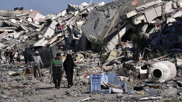 Consecuencias del bombardeo israelí contra la Franja de Gaza - Sputnik Mundo