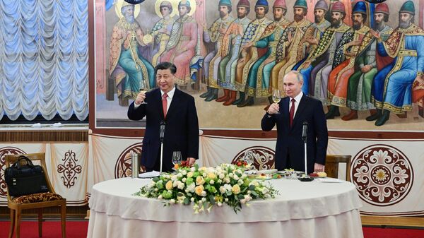 Los presidentes de China y Rusia, Xi Jinping y Vladímir Putin, el 21 de marzo de 2023 - Sputnik Mundo