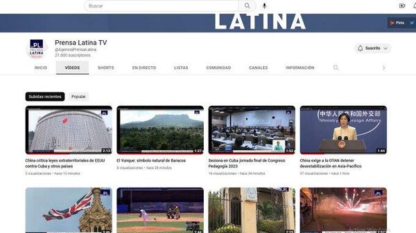 Captura de canal de YouTube de la agencia de noticias Prensa Latina - Sputnik Mundo