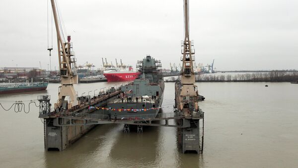 Спуск на воду фрегата Адмирал флота Касатонов в Санкт-Петербурге - Sputnik Mundo