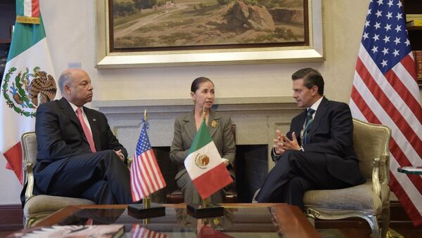 Reunión presidente de México Enrique Peña con el Secretario de Seguridad Interna de EEUU Jeh Johnson - Sputnik Mundo