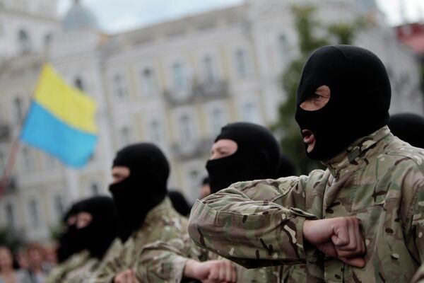 Efectivos del batallón Azov Efectivos del batallón Azov - Sputnik Mundo