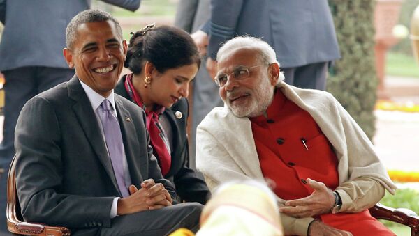 Presidente de EEUU, Barack Obama y primer ministro de India, Narendra Modi - Sputnik Mundo