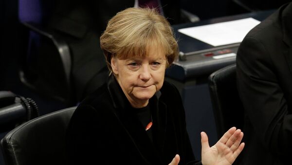 German Chancellor Angela Merkel in the German parliament Bundestag in Berlin, Germany, Jan. 27, 2015 - Sputnik Mundo