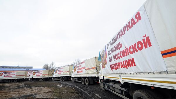 Тринадцатый гуманитарный конвой для юго-востока Украины в Ростовской области - Sputnik Mundo