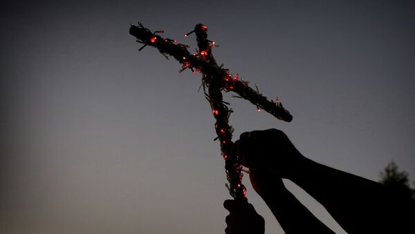 Cristianos iraquíes huidos de Mosul se preparan para una fiesta religiosa en Erbil, capital del Kurdistán iraquí - Sputnik Mundo