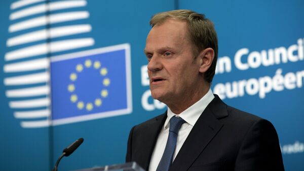 European Council President Donald Tusk addresses a news conference in European Union leaders summit in Brussels - Sputnik Mundo