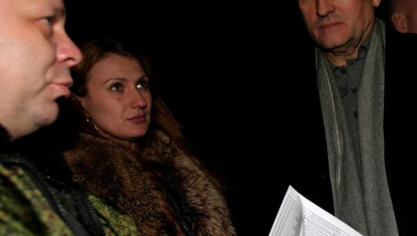 Daria Morózova, defensora de los derechos humanos de la RPD, durante el canje de prisioneros - Sputnik Mundo