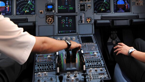 Pilots in the cockpit of an Airbus A320 at Cengkareng airport in Jakarta. File photo - Sputnik Mundo