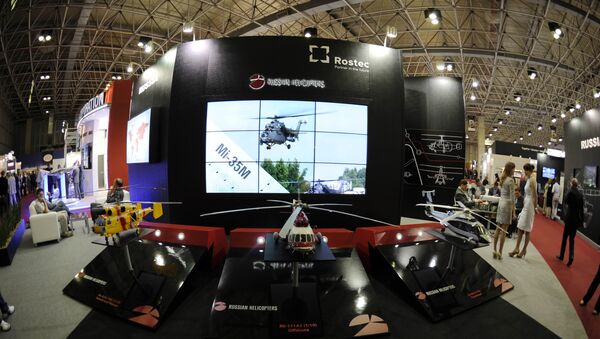 The Russian Rostec stand during the first day of the LADD defence and security fair in Rio de Janeiro, 2013 - Sputnik Mundo