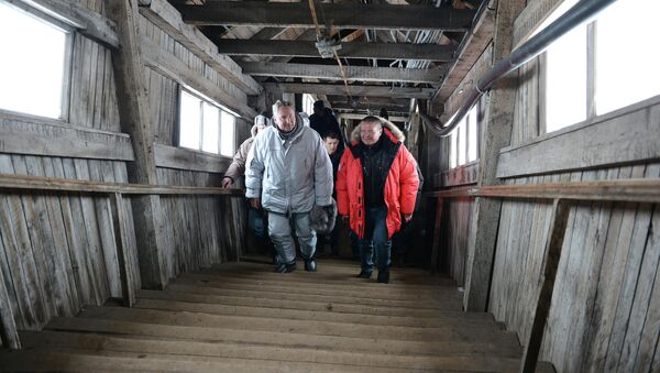 Vice primer ministro de Rusia, Dmitri Rogozin y ministro de Desarrollo Económico de Rusia,  Alexei Uliukáev en Barentsburg (archipiélago de Spitsbergen) - Sputnik Mundo
