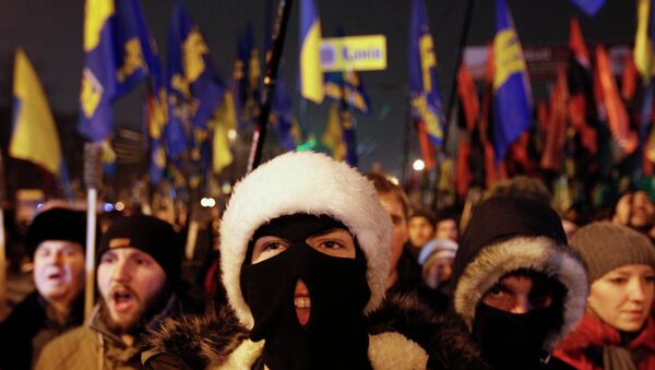 Marcha nacionalista en Ucrania (archivo) - Sputnik Mundo