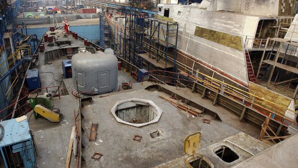 Construcción de la fragata del proyecto 3.9 Gepard en el astillero ruso de Zelenodolsk - Sputnik Mundo