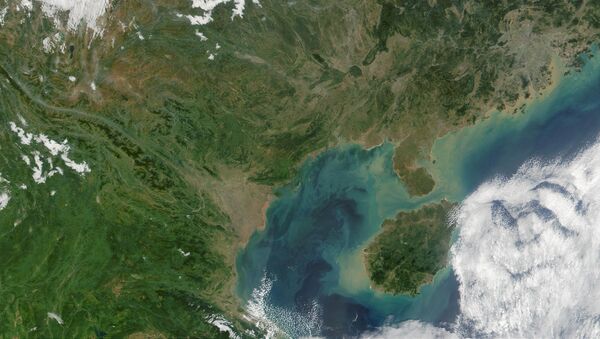 Imagen del Golfo de Tonkín, un brazo del mar de la China Meridional, desde el satélite - Sputnik Mundo